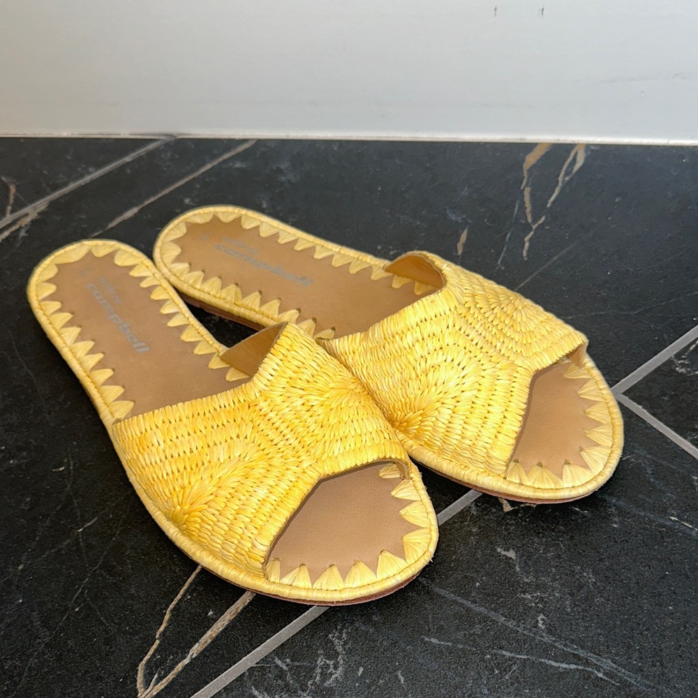 Jeffrey Campbell Yellow Woven Sandals